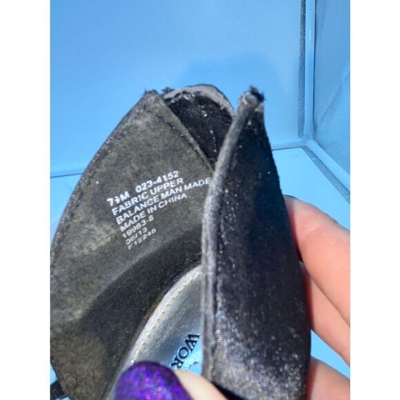 Worthington Silver Tipped Heel Rhinestone Strappy Sandals - Picture 12 of 14